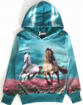 Sweater Paarden Petrol