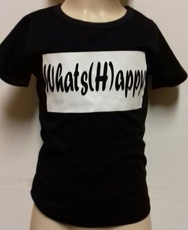 Tshirt What&#039;s Happy Zwart