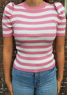Shirt Dames Roze / Wit