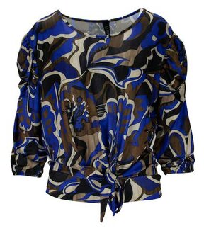 Iz Naiz Shirt Dames Knoop Blauw