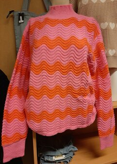 Pullover Dames Oranje / Pink, ONE SIZE