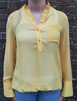 Blouse Dames Geel, ONE SIZE