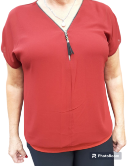 Shirt Dames Donker Rood, ONE SIZE