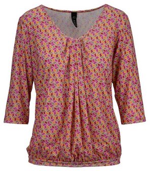 IZ NAIZ SHIRT Dames Oranje / Pink / Beige