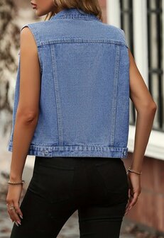 Spijkergilet Dames Midden Blauw