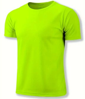 Tshirt Heren Fluorescerend Geel, XXL