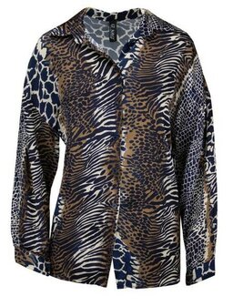 IZ NAIZ Blouse Dames Panter Blauw