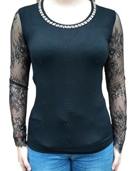 BLUE SEVEN Shirt Dames ZWART