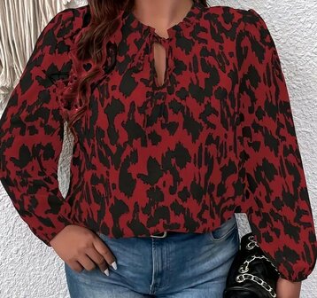 Blouse Dames Luipaard-print ROOD