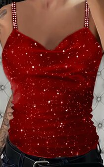 Glitter Top Rood