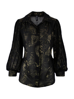 IZ NAIZ Blouse Dames ZWART / GOUD