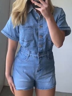 Jumpsuit Dames Denim Blue
