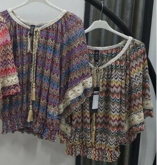 IZ NAIZ Blouse kant Blauw