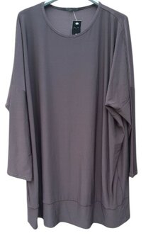 Lang Shirt Donkerbruin, maat One Size (valt ruim)
