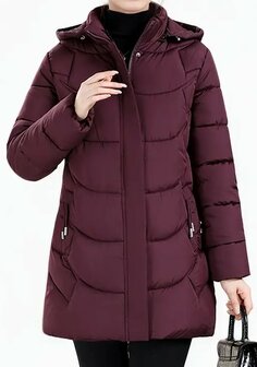 Winterjas Bordeaux Rood, maat XXL