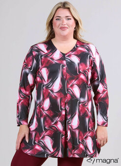 MAGNA Printed Relaxed Split A-line Tunic BORDEAUX