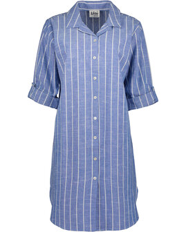 BLUE SEVEN Jurk Blauw / Wit gestreept