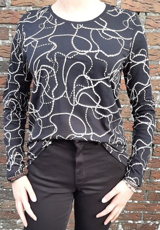 Shirt Dames Zwart / Wit