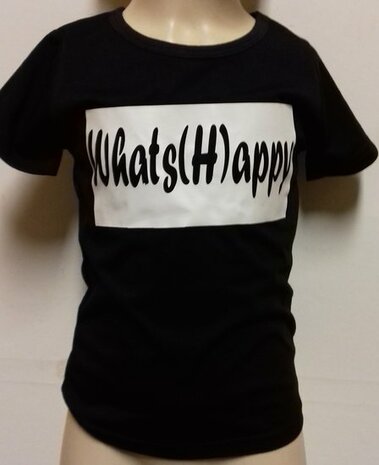 Tshirt What's Happy Zwart