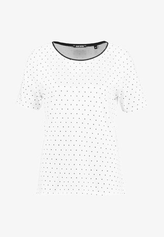 Tshirt Dames Wit, met stippen