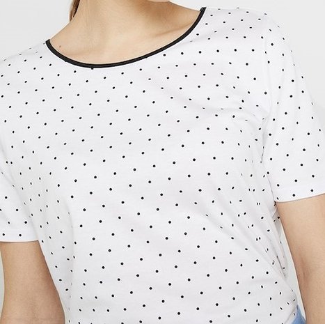 Tshirt Dames Wit, met stippen