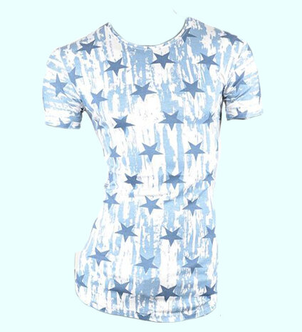 Tshirt Heren Ster Blauw, maat L