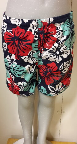 zwembroek Jongens Bloemen Donkerblauw