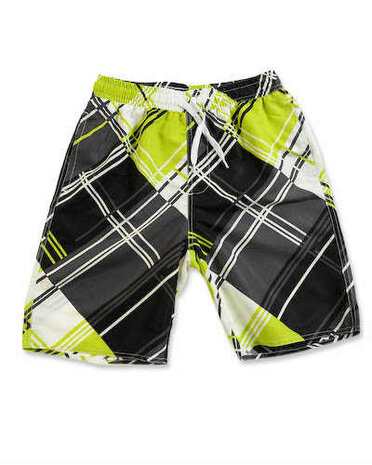 Zwembroek Jongens Zwart / Lime / Wit