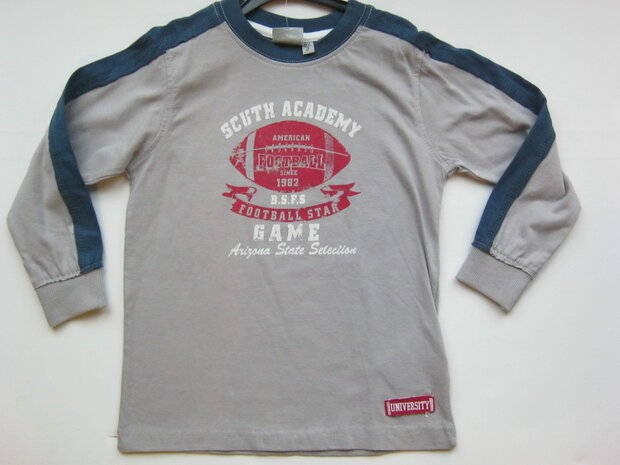 shirt jongens grijs, maat 98 of 110