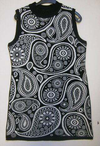 BLUE SEVEN Jurk Dames Zwart/Wit