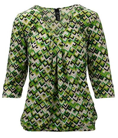 Iz Naiz Shirt Dames Groen/Wit