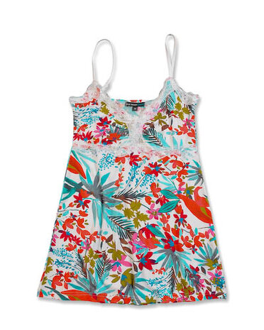 Hemd / Top Bloemen Oranje, M