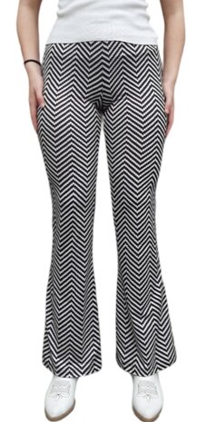 Flair broek dames Zwart / Wit, maat L