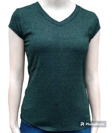 Tshirt Dames Glitter Groen