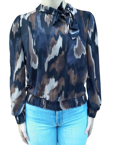 Dames Blouse Zwart, ONE SIZE