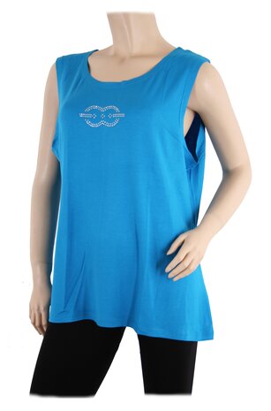 Top of Hemd Dames Aqua
