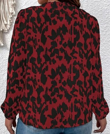 Blouse Dames Luipaard-print ROOD