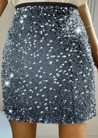 GLITTER Rok Dames Grijs