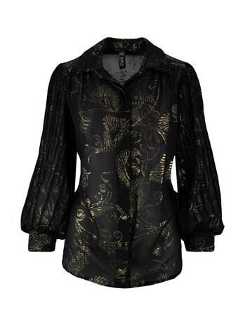 IZ NAIZ Blouse Dames ZWART / GOUD