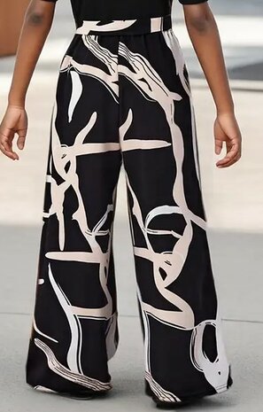 Wijde broek Zwart / Wit