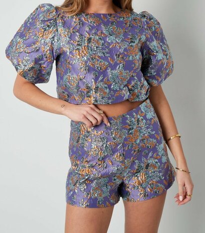 Bloemen Short PAARS