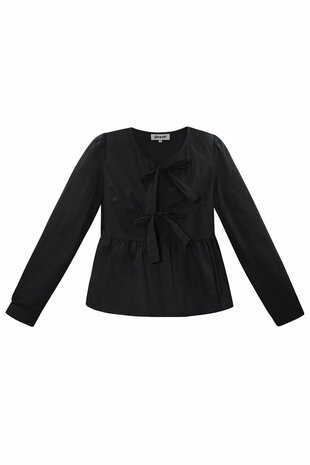 Blouse met STRIKJES Zwart, maat M
