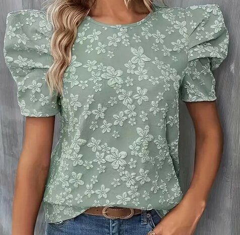 Tshirt Bloemen GROEN