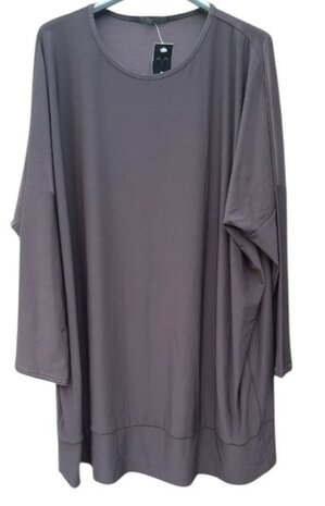 Lang Shirt Donkerbruin, maat One Size (valt ruim)