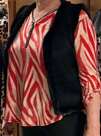 Ballon Top Dames Rood, ONE SIZE