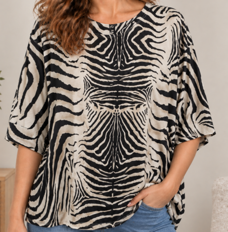 IZ NAIZ Shirt Satijn Zebra