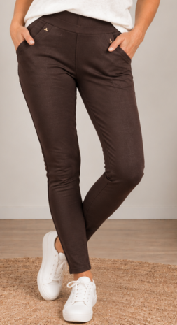 Yu &amp; Me Treggings of Comfort broek Donkerbruin