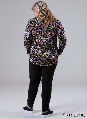 MAGNA Viscose V-hals Shirt Paars