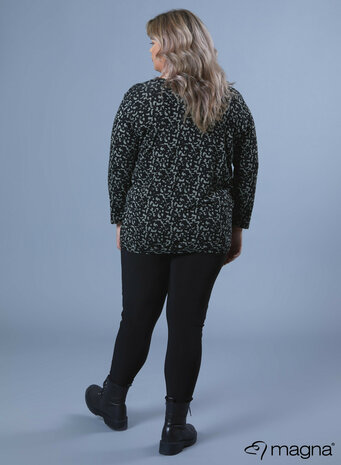 MAGNA Viscose V-hals Shirt Zwart