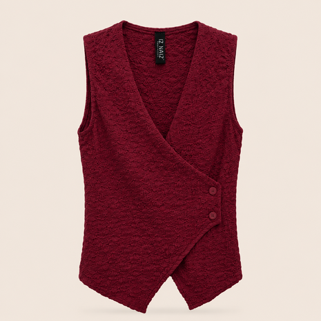 Iz Naiz Gilet Buble Bordeaux Rood